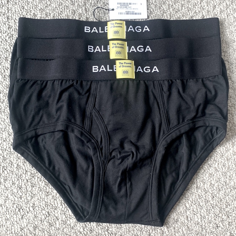 Balenciaga Men’s Logo 3-Piece Brief Underwear Set